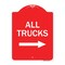 Signmission Driveway Sign All Trucks W/ Right Arrow, Red & White Aluminum Sign, 18" x 24", RW-1824-24129 A-DES-RW-1824-24129 - alternate 1